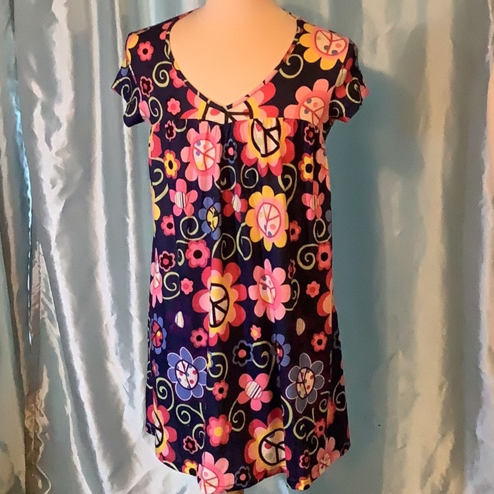 Floral Print Shift Above Knee Casual Boho Tunic